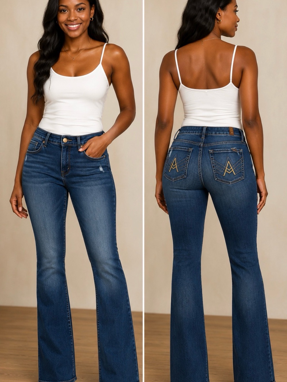 7 For All Mankind Women's Blue Flare Jeans